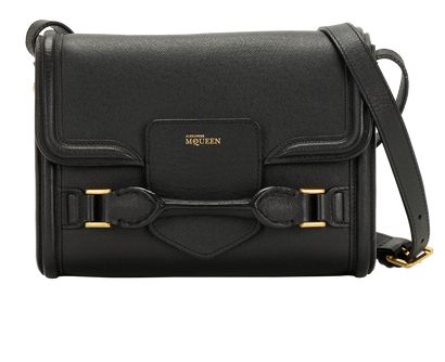 Heroine Flap, &pound;220, Handbags, Black, Leather, Front view